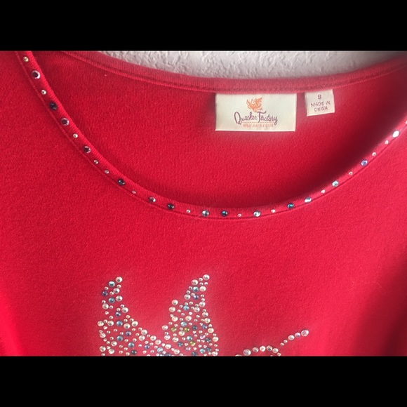 🎄Quacker Factory Red CHRISTMAS Dove (Small)Top🎄 - Picture 5 of 8